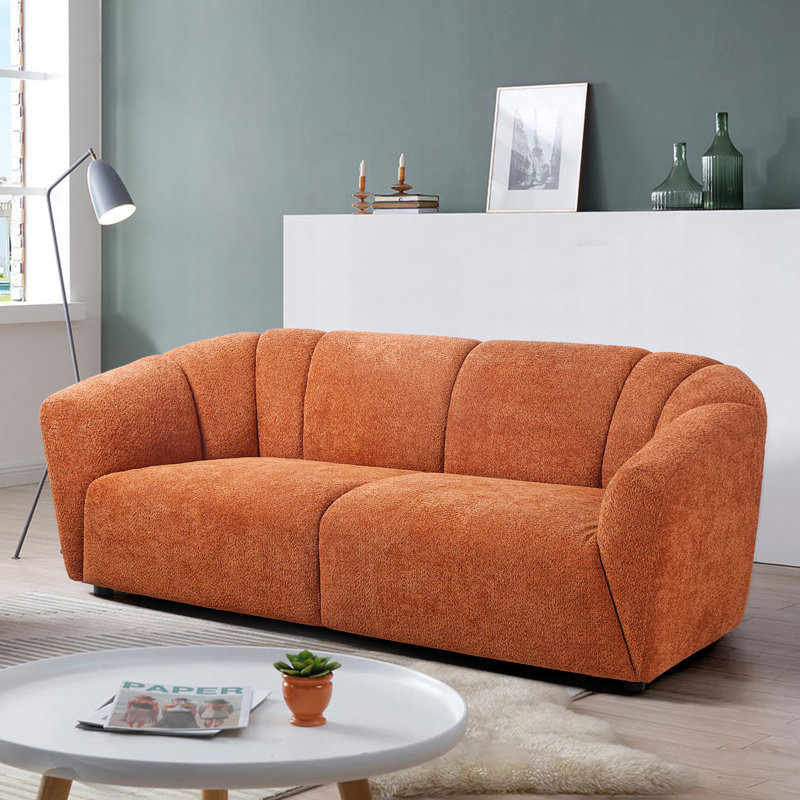 Canapé de salon 3 places Liyasi, Boucle orange