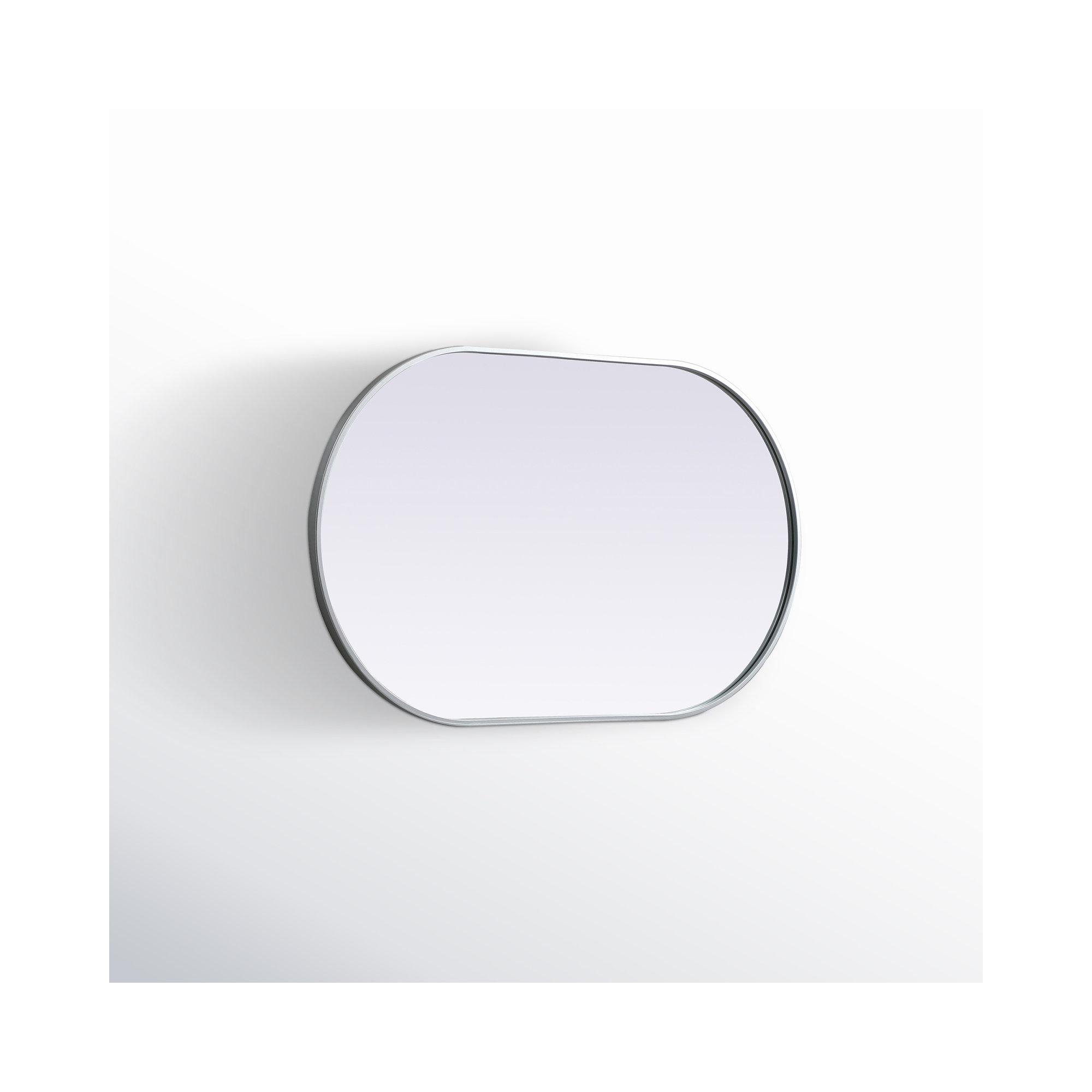 Sabine Metal Pill Wall Mirror, 40" x 24", Silver