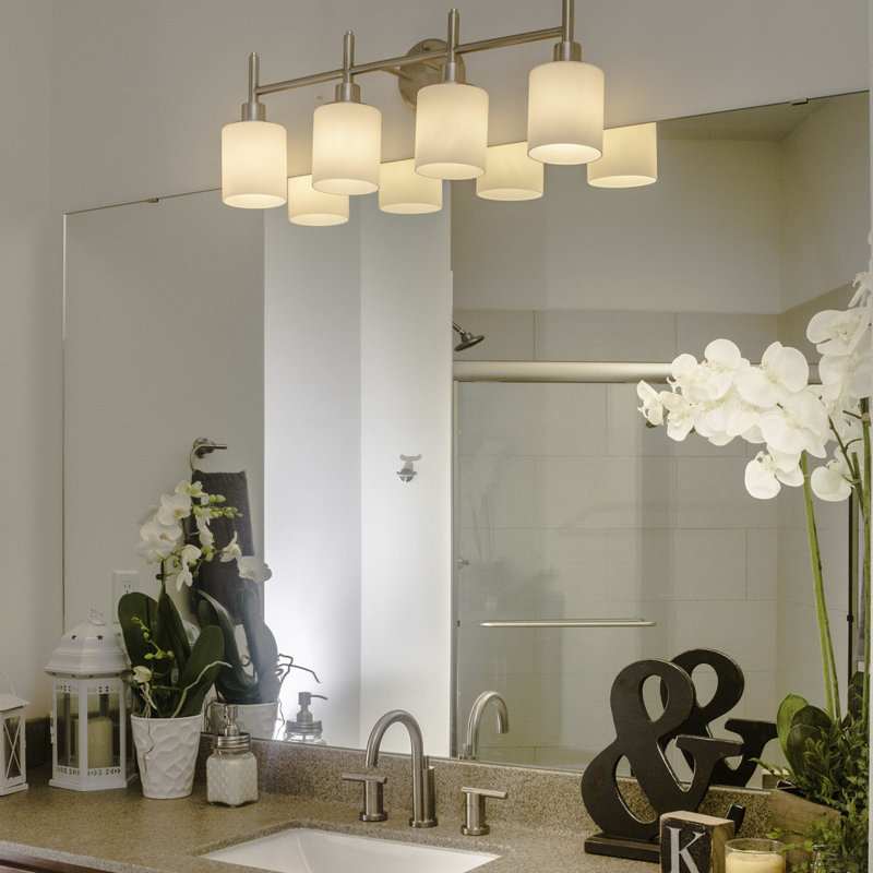 Éclairage pour meuble-lavabo Jorelys, Nickel satiné, 4