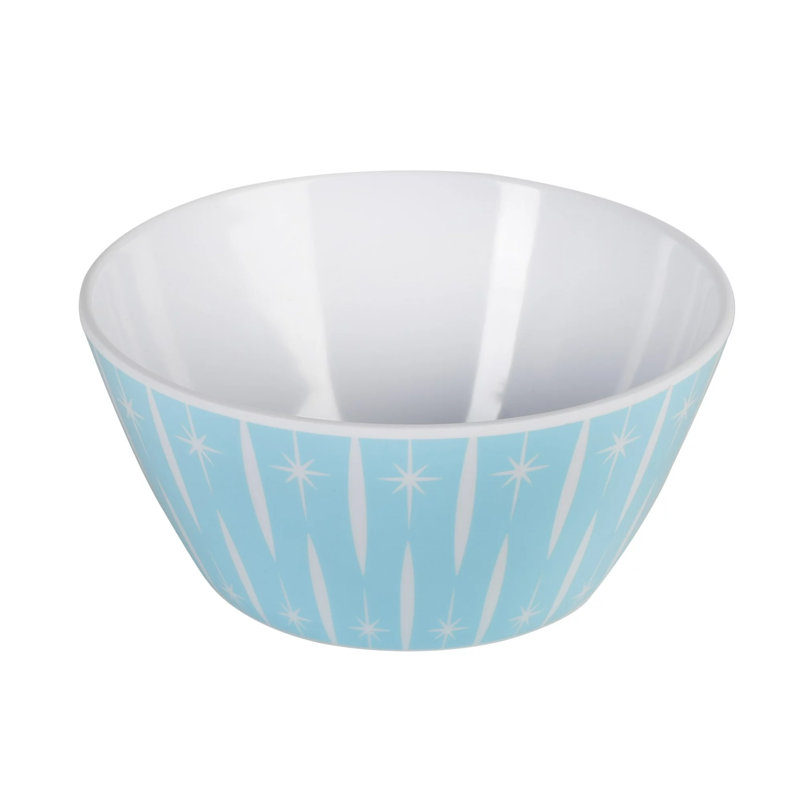 Ebern Designs 12 Piece Melamine Geometric Dinnerware Set, Blue