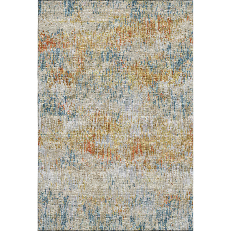 Premium Machine Washable Driessen AMF66 Gilded Rug, Rectangle 8' x 10'
