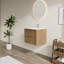 Ensemble de meuble-lavabo mural 24 po, armoire flottante noyer avec lavabo blanc