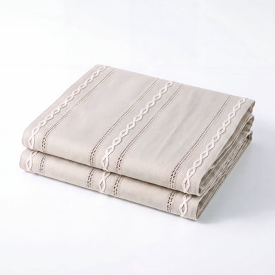 Chemin de table beige en coton et lin, chemin de table rustique ajouré en dentelle tressée, textile de table décoratif pour salle à manger, mariage, fête et usage quotidien à la maison