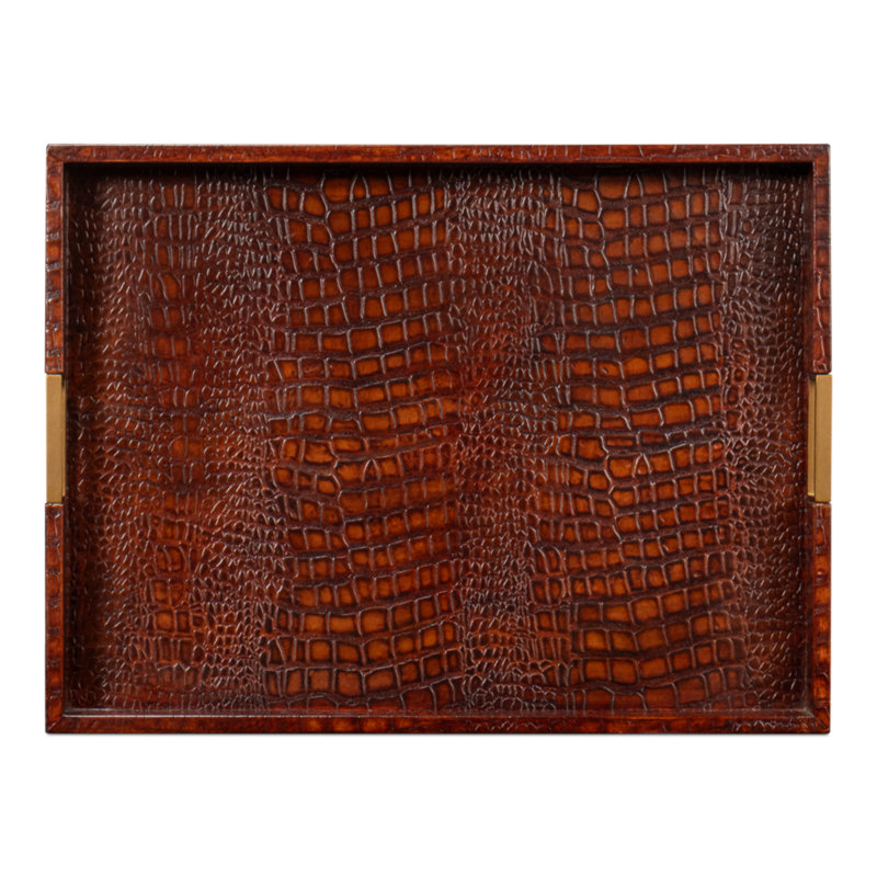 Shagreen Decorative Tray, Brown