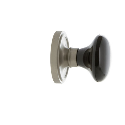Classic Rosette with Black Porcelain Door Knob