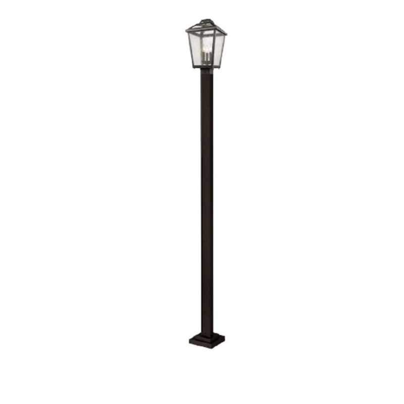 Lampadaire d'extérieur 3 lumières Saxon, Bronze huilé, H 114 po x l 11 po x P 11 po