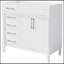 Meuble-lavabo de salle de bain 36 po sans lavabo, armoire de rangement autoportante avec 2 tiroirs et un tiroir basculant, meuble-lavabo avec cadre en bois massif seulement, tablette à hauteur réglable
