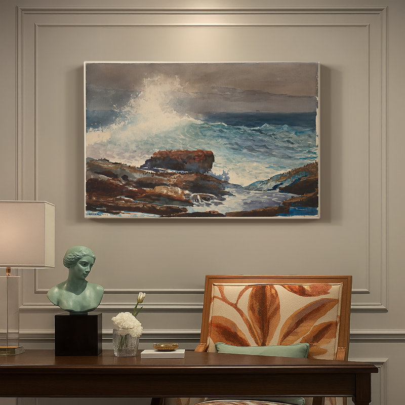 Breaking Wave, Prout's Neck-Winslow Homer-Gallery, toile tendue-c. 1887, 8 x 12
