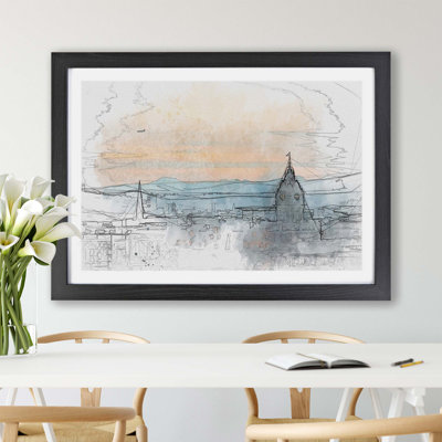 Edinburgh Skyline in Scotland - Framed Print
