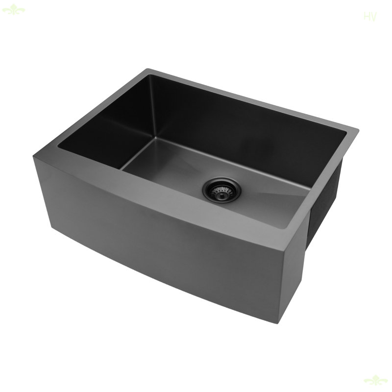 Évier de cuisine 33 x 21 x 10 po à tablier simple en acier inoxydable Farmhouse, Acier Inoxydable