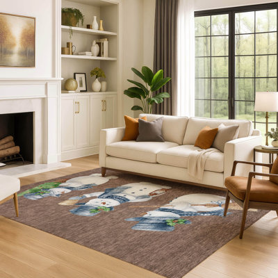 Tapis joyeux Noël bonhomme de neige de qualité supérieure lavable à la machine Ingrassellino AMF1826