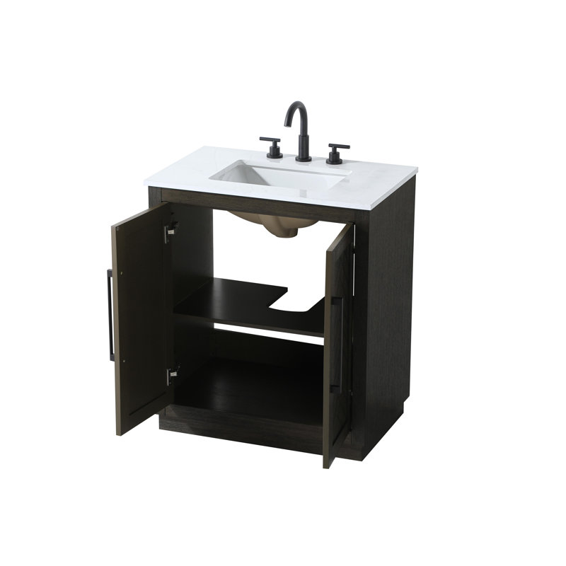 Meuble-lavabo simple 30 po, Chêne chocolat