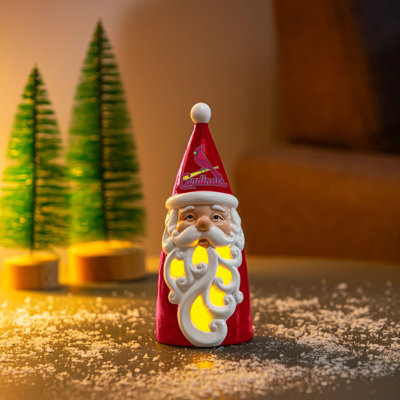 St Louis Cardinals Santa LED Statuary, 8"