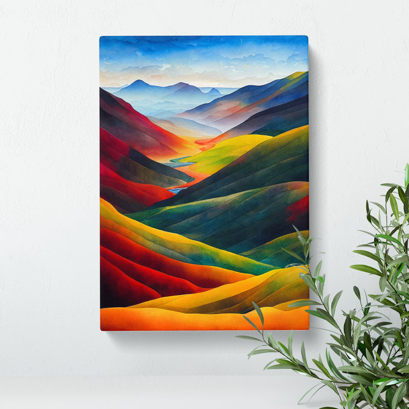 XC1022-1613X Colourful Mountain Landscape No.4 - Wrapped Canvas Print, 60cm H x 40cm W x 3cm D