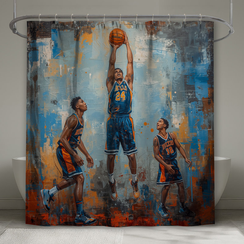 Rideaux de douche Basketball, L 70 po x H 93 po