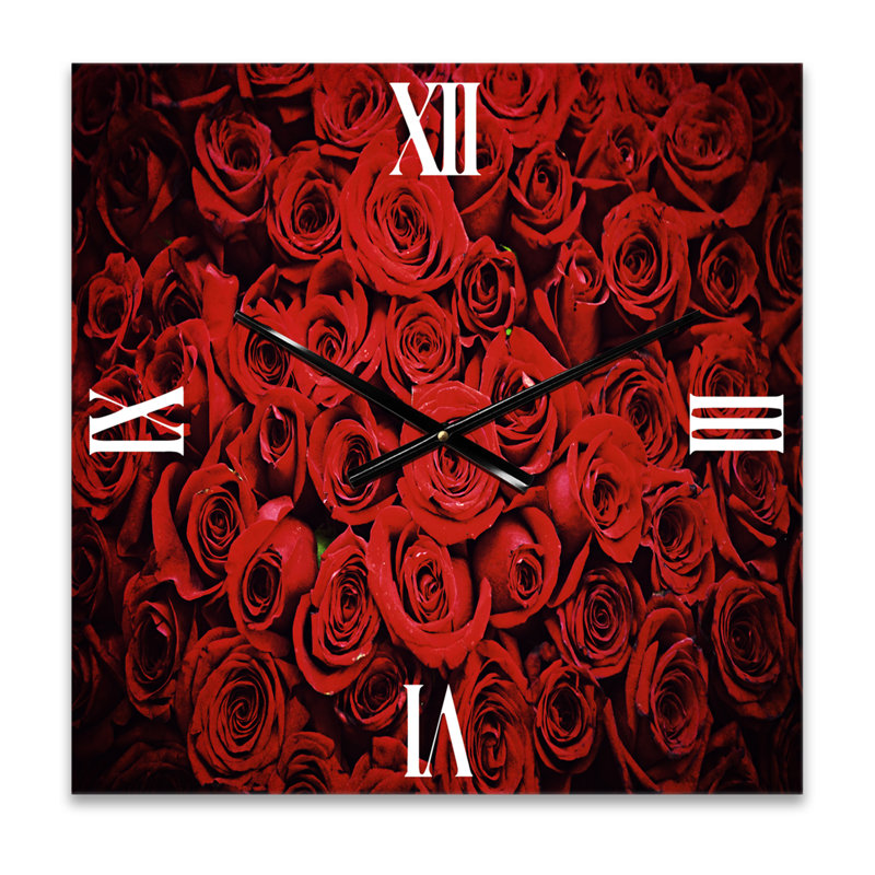 Rose d'hiver - horloge murale traditionnelle, Très grand