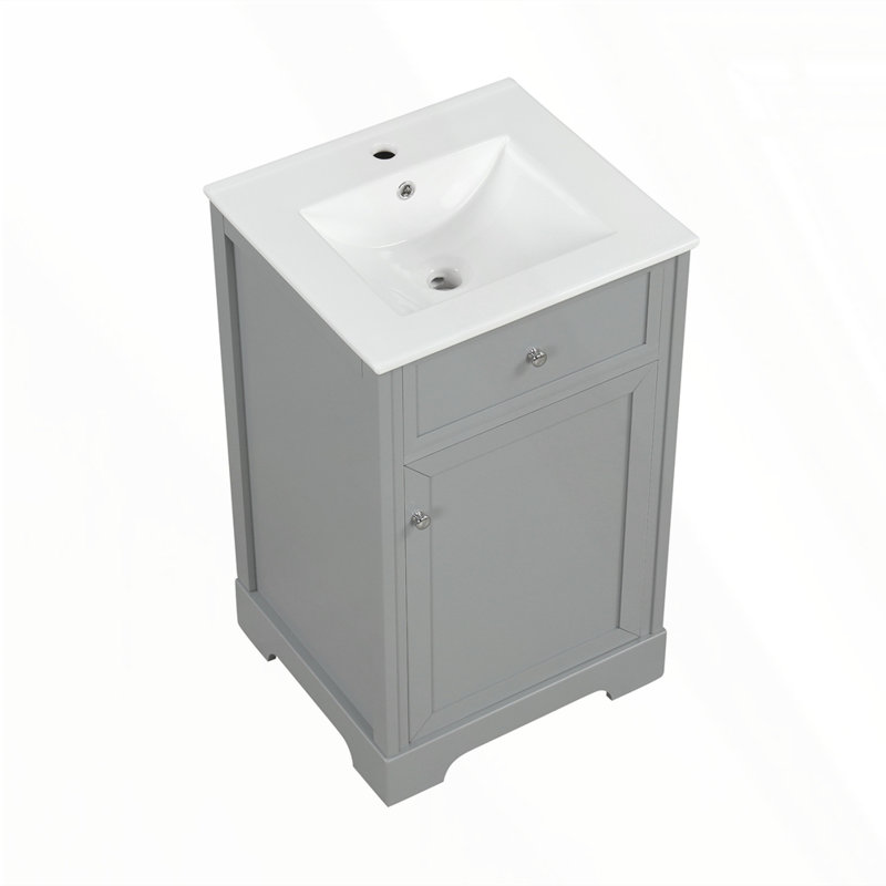Meuble-lavabo de 20 po avec lavabo, Gris