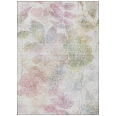Machine Washable Indoor/Outdoor Chantille ACN2890 Floral Rug