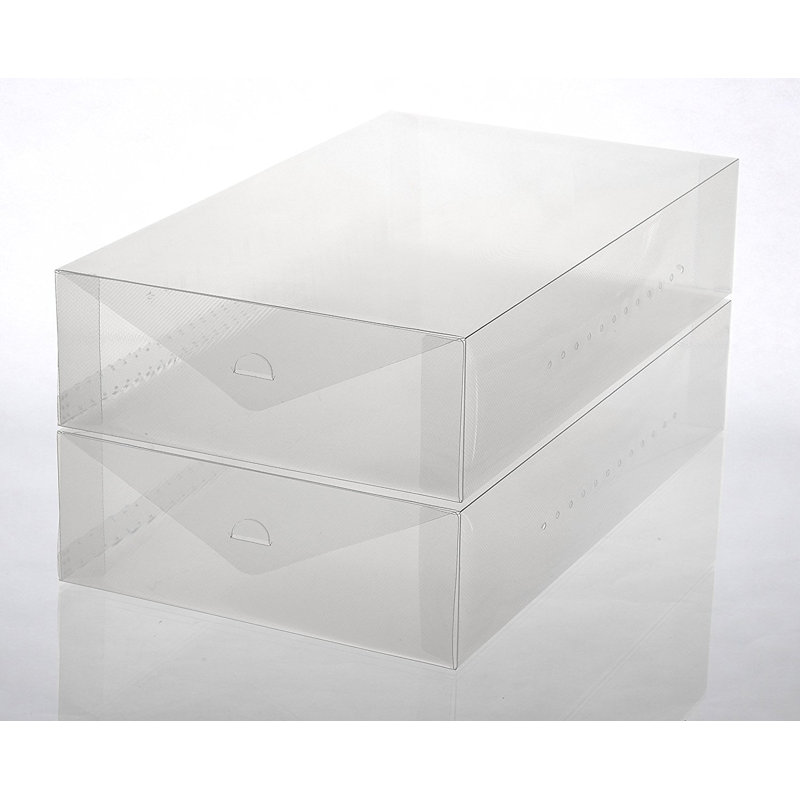 Ensemble de boîtes de rangement pliables en plastique pour rangement à chaussures 2 paires