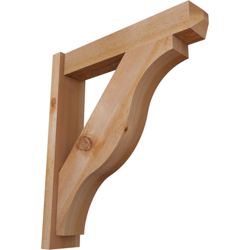Persienne en bois rustique Funston Craftsman, P 28 po x H 32 po, Cèdre rouge de l'Ouest de 6 po (sciage brut)