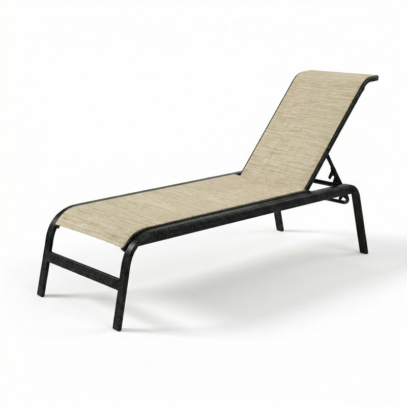 Windward Outdoor Anna Maria Chaise, Natural Sling/Granite
