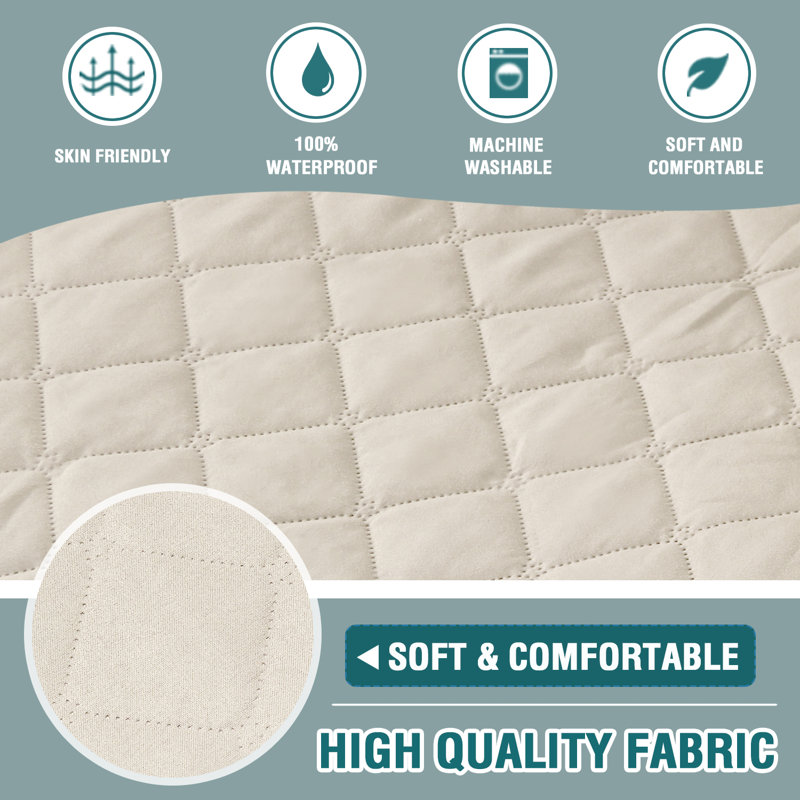 100% Waterproof Microfiber Fabric Sofa Slipcover Chair Cover Furniture Protector Cover with Elastic Straps for Pets Non Slip Loveseat Slipcover