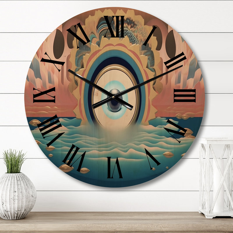 Horloge murale géométrique en bois surdimensionnée géométrique, Moyenne