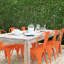 Ensemble de 4 chaises de salle à manger empilables en métal, ensemble de chaises d'appoint pour l'extérieur, cuisine, jardin et patio Perdomo-486230889