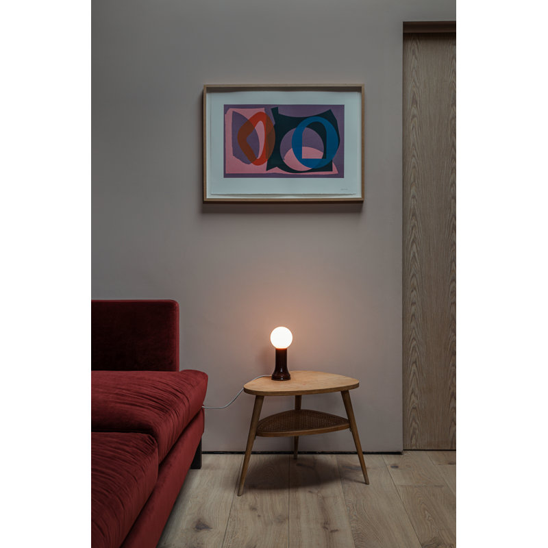 Shore Table Lamp Smoke Grey With G95 LED Bulb US, Brown