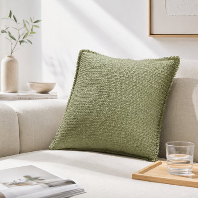 22-Inch Square Deep Green Decorative Throw Pillow — Solid-Color, Simple Yet Sophisticated Style — Versatile Soft Furnishing Accent Pillow For Both Indoor And Outdoor Use