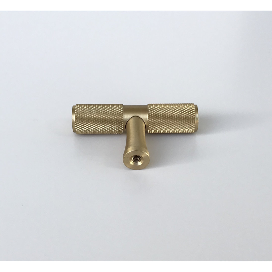 Texture 2" Length Solid Brass Brushed Nickel T-knob Forge Hardware Studio 