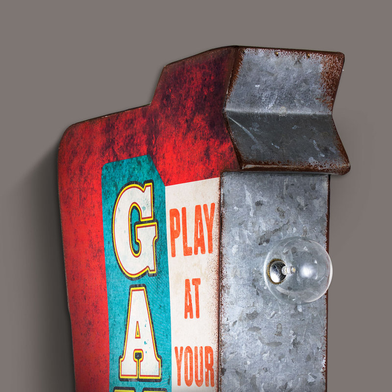 Play at Your Own Risk Game Room LED Marquee Sign