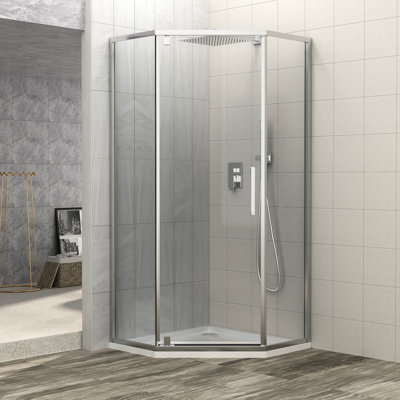 34-1/8" X 72" Shower Enclosure, Semi-, Bathroom Tempered Glass Element Enclosure Door, 72",
