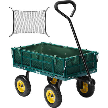 Best Choice Products Heavy-Duty Steel Garden Wagon Lawn Utility Cart w/ 400lb Capacity, Removable Sides, Handle - Gray