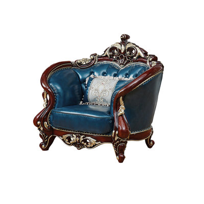 Fauteuil en cuir de style européen de 51,1 po de largeur