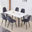 Ensemble de table de cuisine moderne de 59 à 75 po avec structure en métal robuste, parfait pour la cuisine à domicile, peu encombrant-1490650457-1490650458