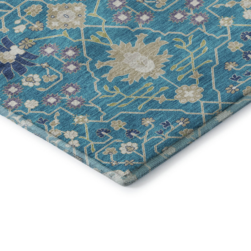 Tapis oriental lavable à la machine de qualité supérieure AMF1009 Colmenero, Rectangle 5 pi x 7 pi 6 po