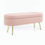 Banc de rangement repose-pieds ovale avec pieds en métal-128968966-128968967
