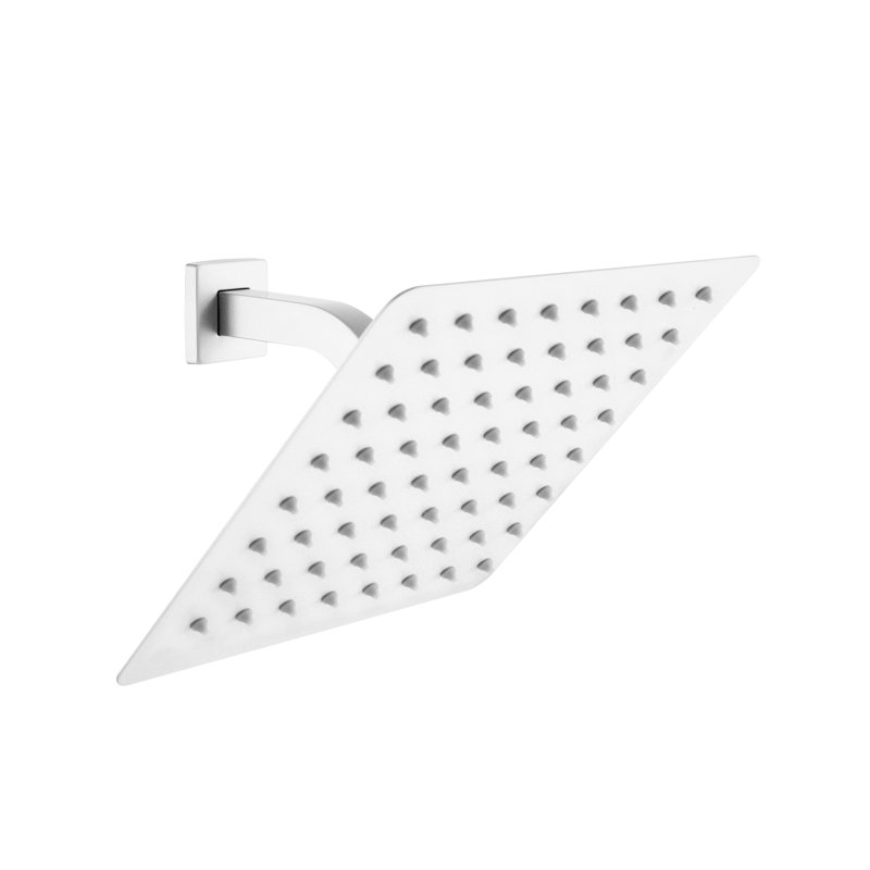 Rain Shower Head High Pressure Rainfall Showerhead Water Saving, White
