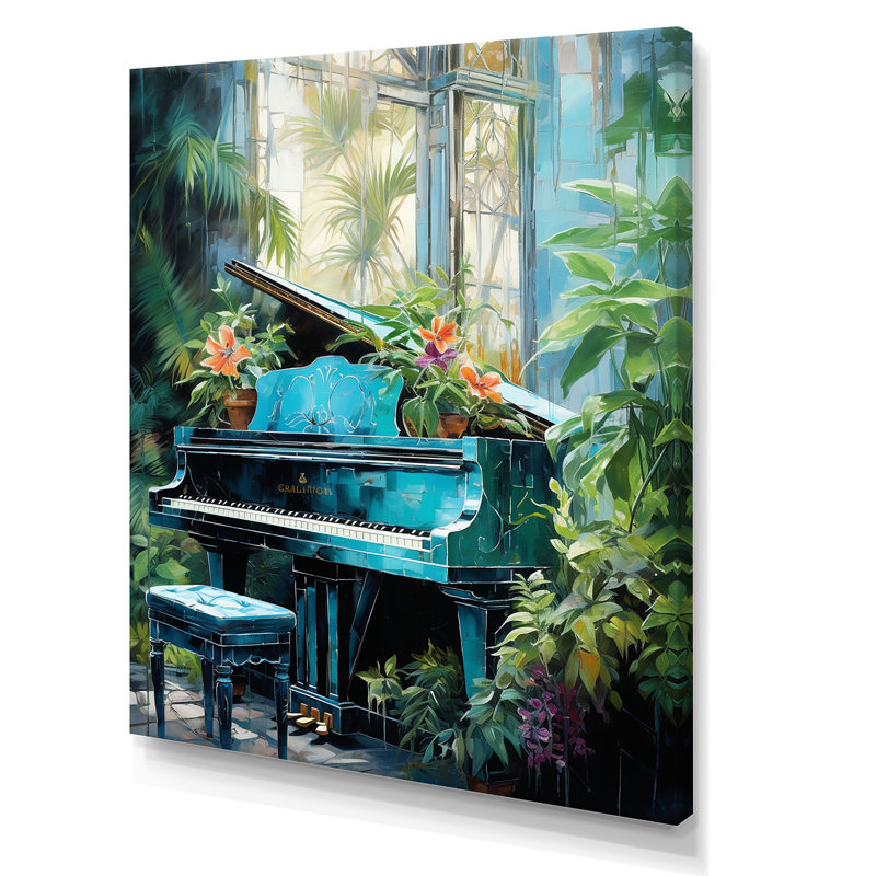 Piano Tropical Tunes II sur impression sur toile, H 40 po x l 30 po x P 1,5 po, Toile tendue