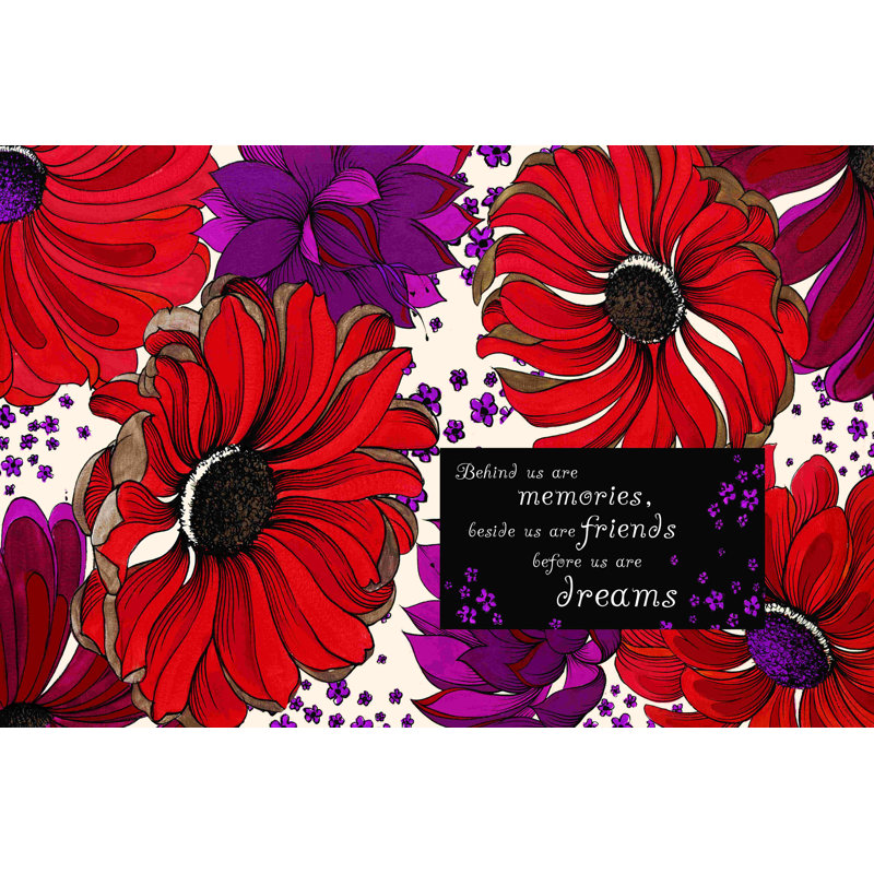 Fleurs inspirantes - reproduction sur toile tendue, H 8 po x l 12 po