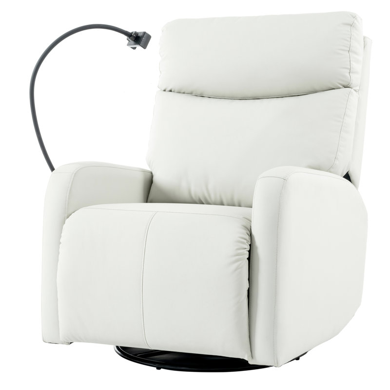 Chaise berçante pivotante 270 °, revêtement - pivotant inclinable électrique gris, lignes lisses