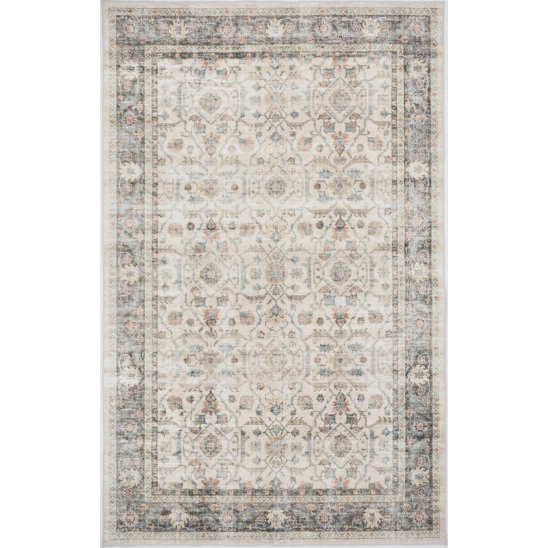 Tapis satiné argenté lavable à la machine Whitley, Rectangulaire 8 pi x 10 pi