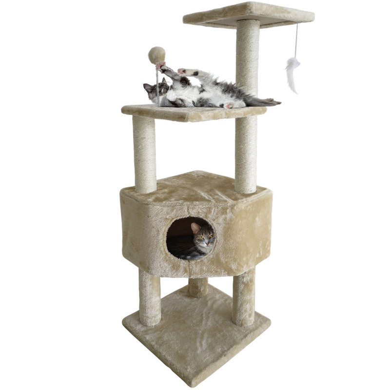 46.5'' H Cat Tree, Beige