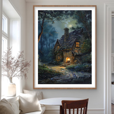 Hidden Shack - Beige Framed Matted Print for Home Decor