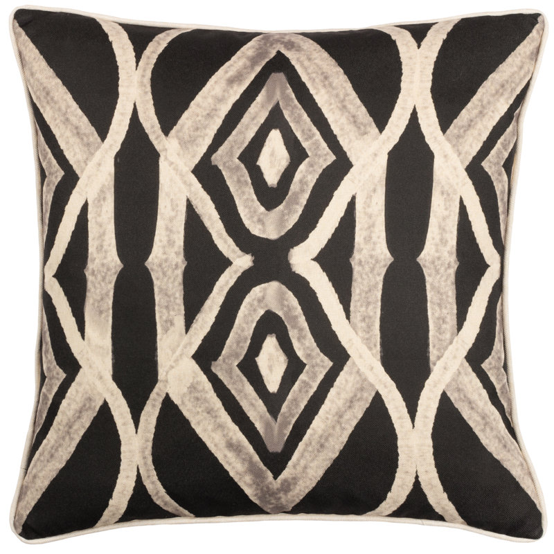 Breannia Ikat Square Cushion, Green, Pillow Cover Only - No Insert