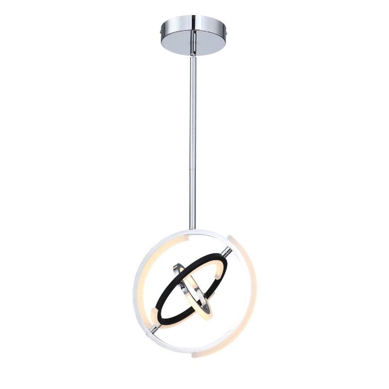 Trilogy 1 - Light LED Single Pendant, Nickel poli, H 13 po x l 13 po x P 13 po