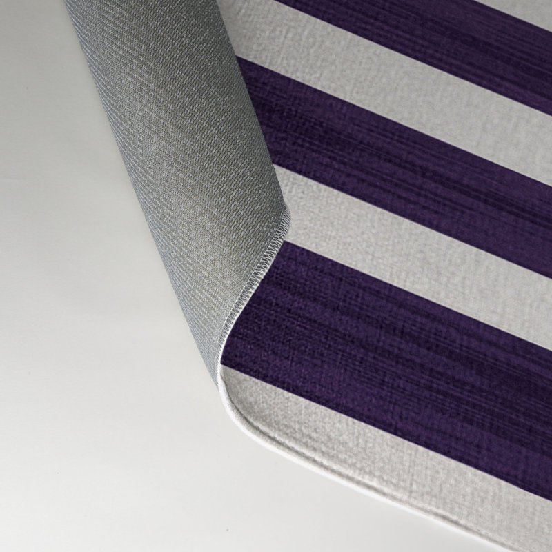 Tapis intérieur / extérieur mauve HorizontalStripes, Rectangle 9 pi x 12 pi