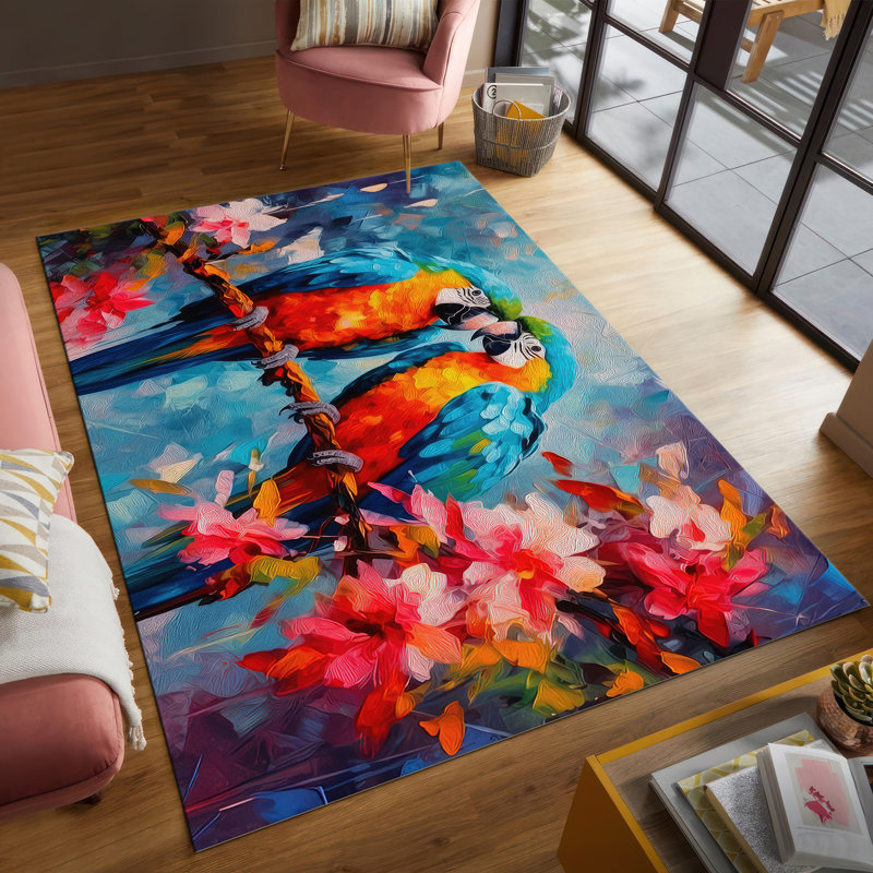 Classic Floral Pattern Non Woven Soft Printed Rug Perfect for Adding a Touch of Elegance to Your Living Space