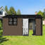 Remise de jardin 12 x 10 pi en métal brun, fenêtre, évents soleil, porte à charnières, cadenas, extrémités Apex poinçonnées-129844971